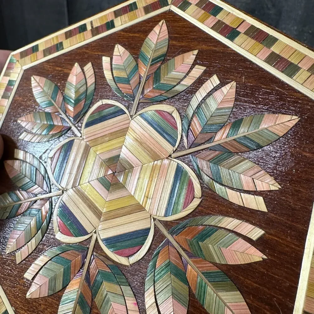 2 Hexagon Inlaid Style thin wooden‎ Handmade Boxes